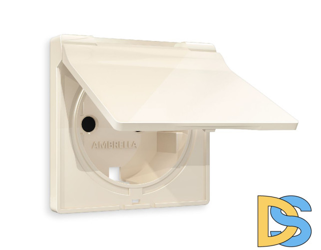 Лицевая панель для розетки с/з со шторками и крышкой Ambrella Volt Alfa AP3080