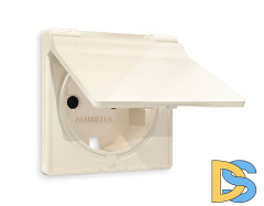 Лицевая панель для розетки с/з со шторками и крышкой Ambrella Volt Alfa AP3080