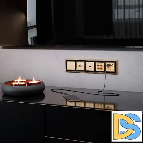 Накладка для розетки USB Werkel шампань рифленый W1179510 4690389160592