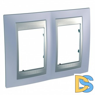 Рамка 2-ая (двойная), Берилл/Алюминий (металл), серия UNICA TOP/CLASS, Schneider Electric