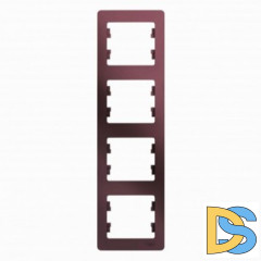 Рамка 4-ая (четверная) вертикальная, Баклажановый, серия Glossa, Schneider Electric
