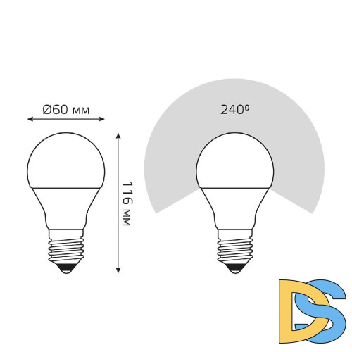 Лампа светодиодная Gauss E27 15W 3000K матовая 23215