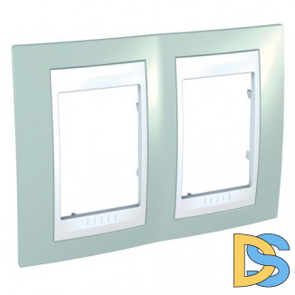 Рамка 2-ая (двойная), Морская волна/Белый, серия Unica, Schneider Electric