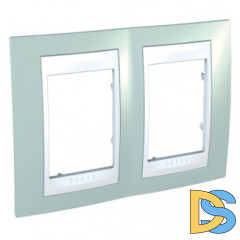 Рамка 2-ая (двойная), Морская волна/Белый, серия Unica, Schneider Electric