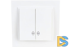 Выключатель двухклавишный проходной Mono Electric Despina 10А 250В слоновая кость 102-010023-111