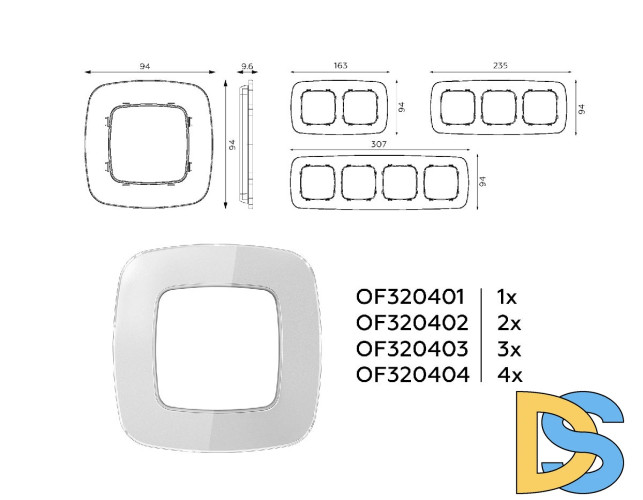 Рамка трехместная Ambrella Volt Radian OF320403
