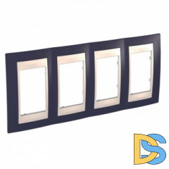 Рамка 4-ая (четверная), Гранат/Бежевый, серия Unica, Schneider Electric