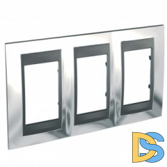 Рамка 3-ая (тройная), Хром/Графит (металл), серия UNICA TOP/CLASS, Schneider Electric