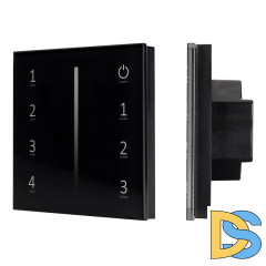 Панель Arlight Sens Smart-P17-Dim Black (230V, 4 зоны, 2.4G) 028129