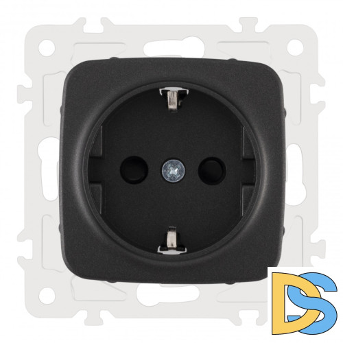 Розетка с заземлением и шторками Arte Milano 205.40-1.black