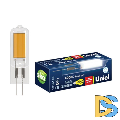 Лампа светодиодная Uniel (UL-00005066) G4 6W 4000K колба прозрачная LED-JC-220/6W/4000K/G4/CL GLZ08TR