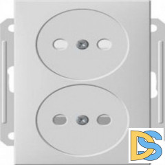 Розетка 2-ая электрическая без заземления, Белый, серия Wessen 59, Schneider Electric