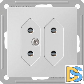 Розетка 2-ая электрическая без заземления, Белый, серия Wessen 59, Schneider Electric