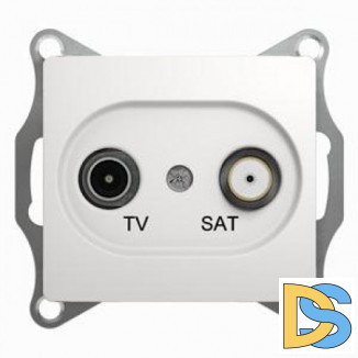 Розетка телевизионная единственная ТV-SAT, Белый, серия Glossa, Schneider Electric