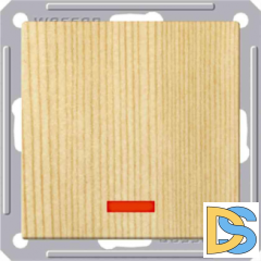 Выключатель Wessen 59 1-клавишный с подсветкой сосна