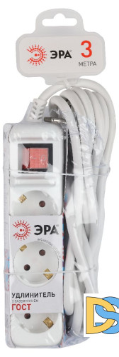 Удлинитель электрический Эра U-3es-3m-3x1,5 Б0044040