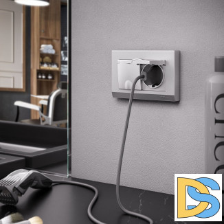 Рамка для двойной розетки (серебряный) W0081806