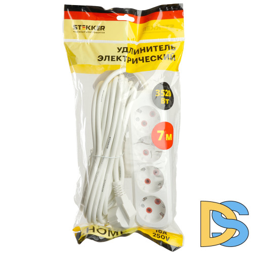 Удлинитель четырехместный Stekker Home 49389