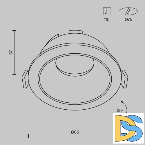 Встраиваемый светильник Maytoni Technical Share DL051-U-1WMG