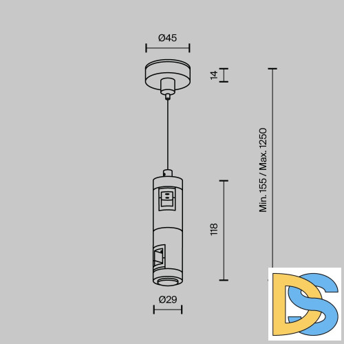 Подвес тросовый двойной Maytoni Flarity TRA157SW-D1-BS