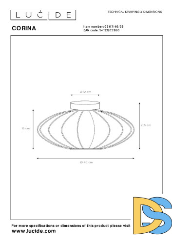 Потолочный светильник Lucide Corina 03147/40/38