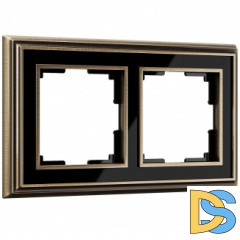 Рамка на 2 поста (бронза/черный) WL17-Frame-02
