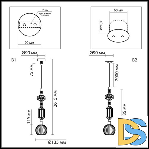 Подвесной светильник Odeon Light Terra Modern 5414/1D