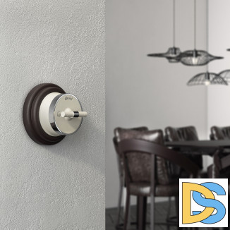 Переключатель/выключатель одноклавишный Vintage (слоновая кость матовый/хром) W5812055