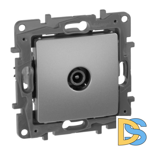 Розетка TV проходная Legrand Etika алюминий 672463