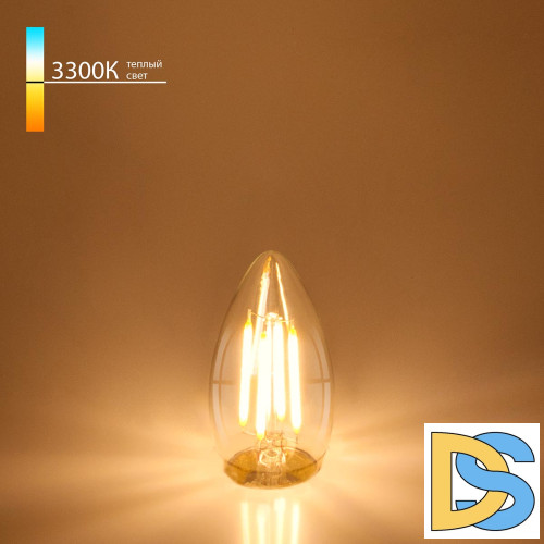 Лампа светодиодная филаментная Elektrostandard BLE2733 E27 9W 3300K свеча прозрачная 4690389151309