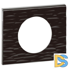 Рамка 1-постовая Legrand Celiane Corian чёрный рельеф 069021