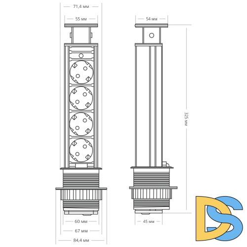 Блок розеток 105S Mebax 00-00001168