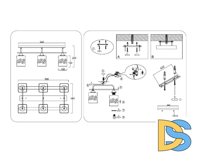 Потолочная люстра Ambrella Light Loft Traditional TR3033250