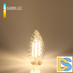 Филаментная светодиодная лампа Elektrostandard свеча витая прозрачная E14 7W 4200K 4690389041433