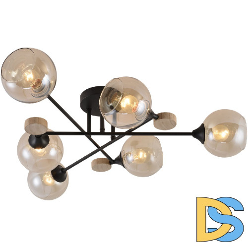 Потолочная люстра Reluce 01491-0.3-06 BK+WOOD