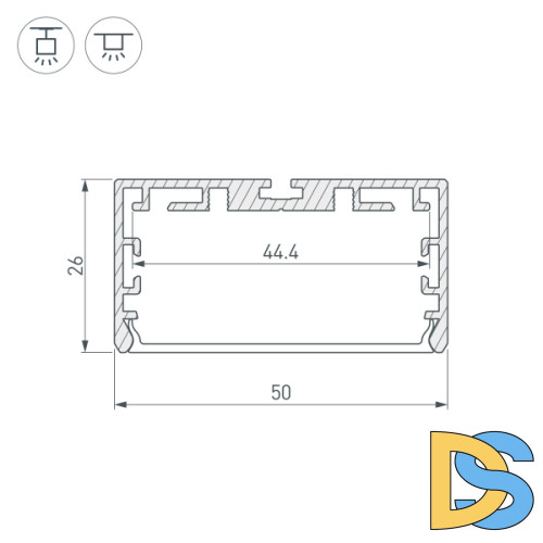 Профиль Arlight PLS-LOCK-W50-SMT-2000 ANOD 033772