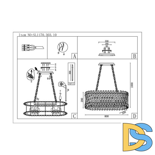 Подвесная люстра ST Luce Fabio SL1170.303.10