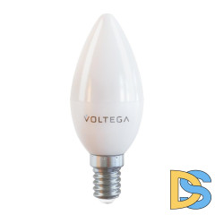 Лампа светодиодная Voltega E14 7W 4000К свеча матовая VG2-C37E14cold7W 7049