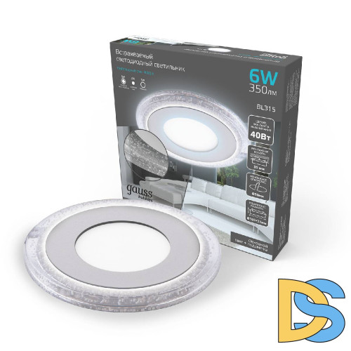 Встраиваемый светодиодный светильник Gauss Backlight Bubbles BL315