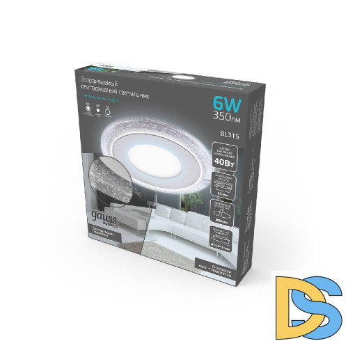 Встраиваемый светодиодный светильник Gauss Backlight Bubbles BL315