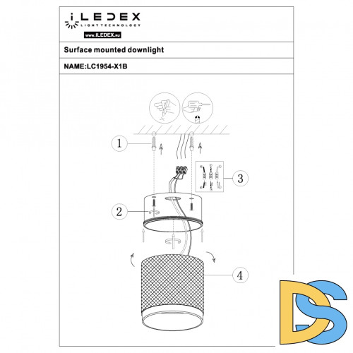 Накладной светильник iLedex Delta 1955-10W-3000K-36 BK+WH