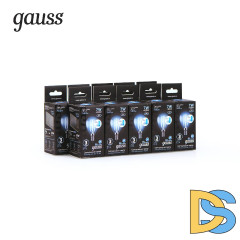 Лампа светодиодная филаментная диммируемая Gauss E14 7W 4100K прозрачная 105801207-S