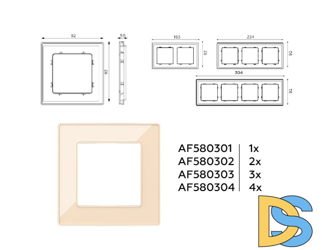 Рамка двухместная Ambrella Volt Arctic AF580302