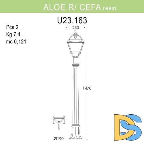 Уличный светильник Fumagalli Aloe.R/Cefa U23.163.000.BXF1R