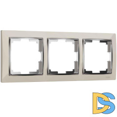 Рамка на 3 поста слоновая кость/хром Werkel W0031903 4690389160837
