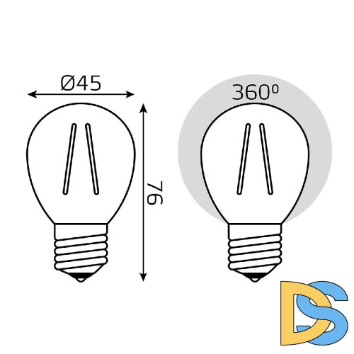 Лампа светодиодная Gauss Filament Elementary E27 10W 2700K 52210