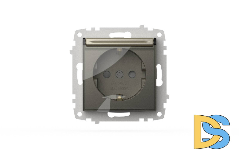 Розетка с крышкой, заземлением и защитой от детей ELBI Zena Vega 609-011400-219