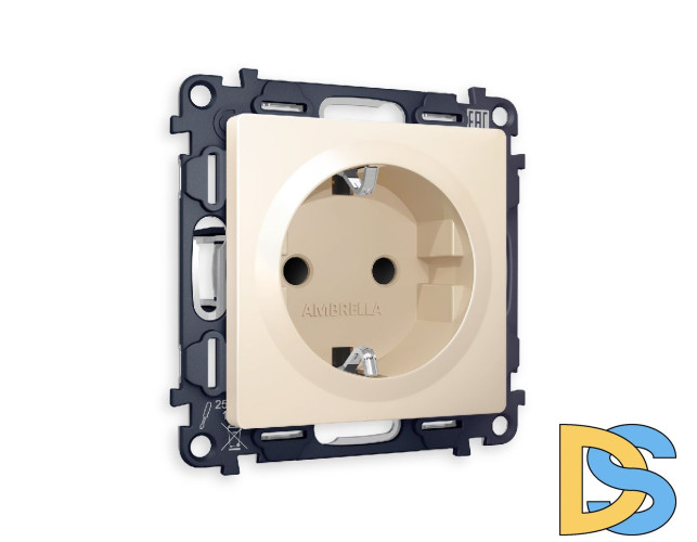 Комплект механизма розетки с/з на винтовых зажимах Ambrella Volt Alfa MA326010