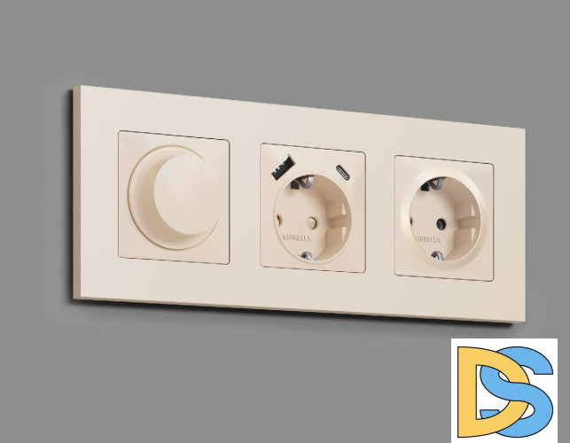 Комплект механизма розетки с/з на винтовых зажимах Ambrella Volt Alfa MA326010