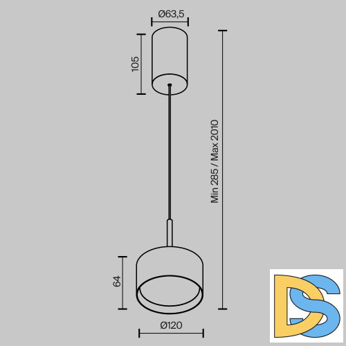 Подвесной светильник Maytoni Glare P102PL-12W4K-BS